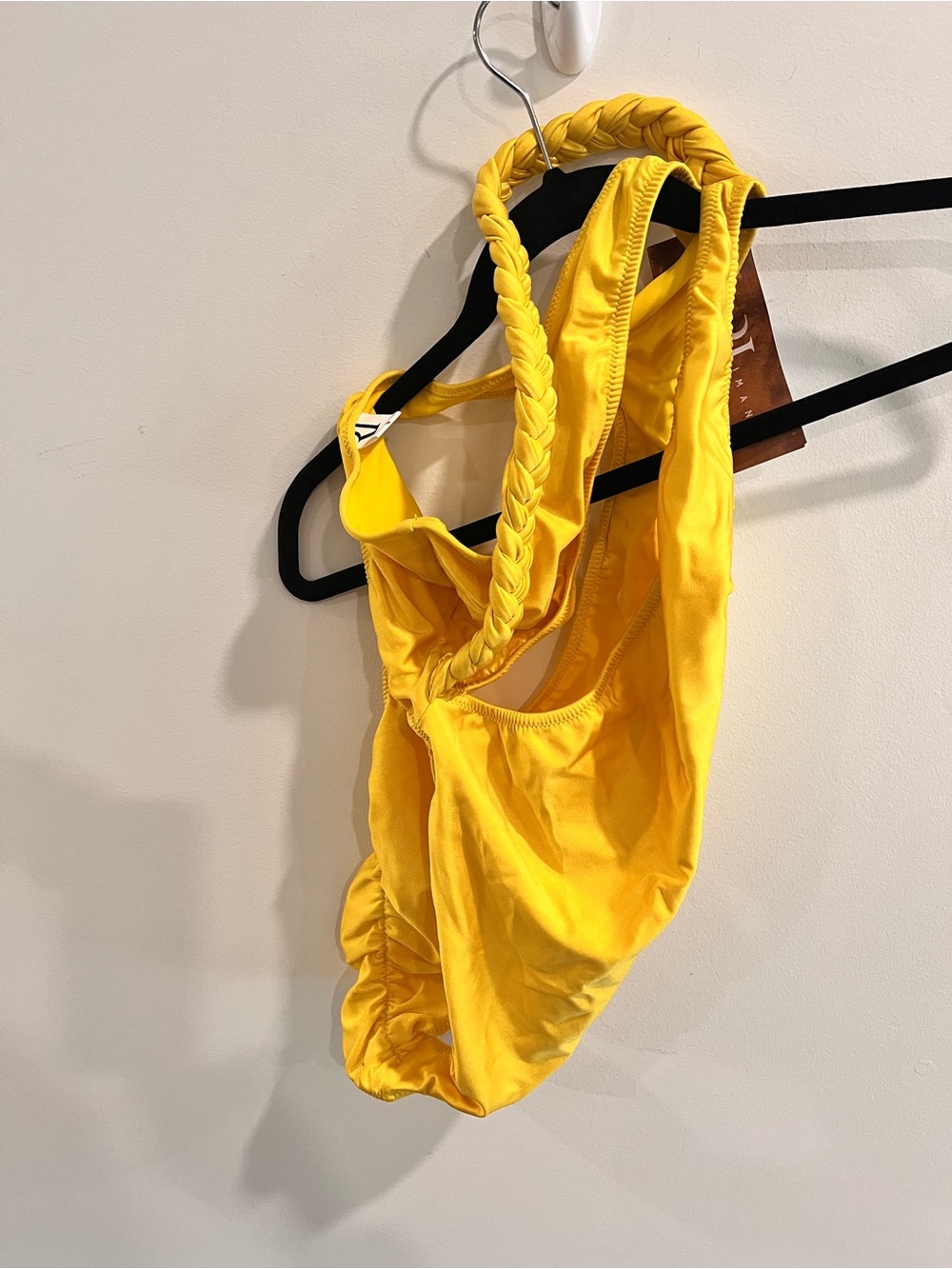 RHEA MANI Sunshine Yellow One-Piece Swimsuit | Braided Strap | NWT - Picture 4 of 5